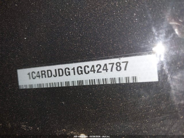 Продаж на аукціоні авто 2016 Dodge Durango Limited, vin: 1C4RDJDG1GC424787, номер лоту: 44691948