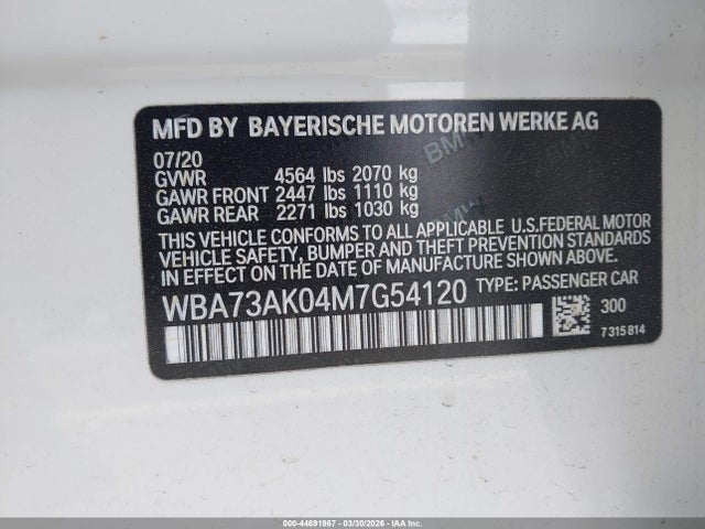 Продаж на аукціоні авто 2021 Bmw 228i Gran Coupe Xdrive, vin: WBA73AK04M7G54120, номер лоту: 44691967