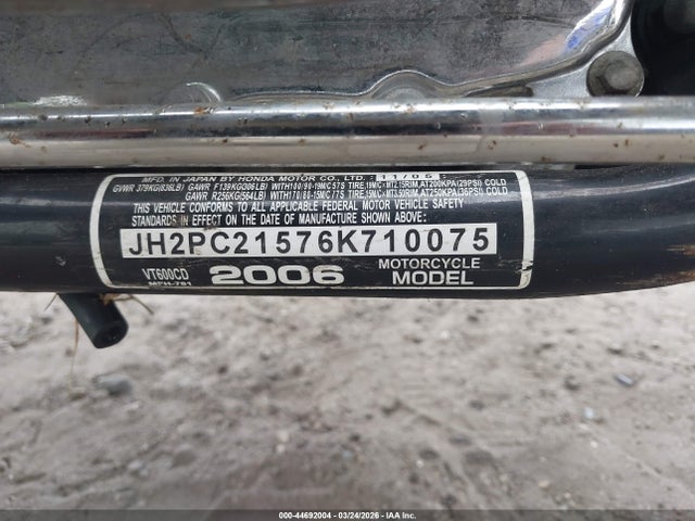 Aukcja sprzedaży 2006 Honda Vt600 Cd, vin: JH2PC21576K710075, numer aukcji: 44692004