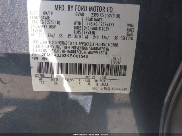2019 FORD EDGE 2FMPK3J93KBC61546 Photo 8