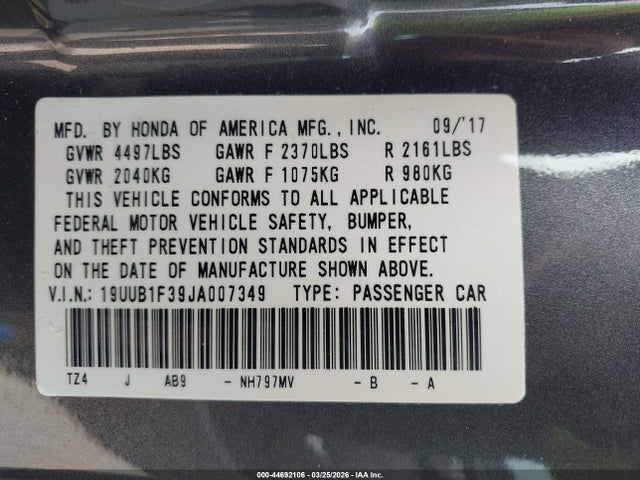2018 ACURA TLX 19UUB1F39JA007349 Photo 8