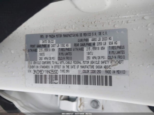 Aukcja sprzedaży 2022 Mazda Cx-30 2.5 Turbo Premium, vin: 3MVDMBDY1NM435890, numer aukcji: 44692127