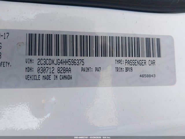 Aukcja sprzedaży 2017 Dodge Charger Sxt Awd, vin: 2C3CDXJG4HH596375, numer aukcji: 44692161