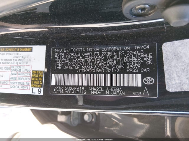 2005 TOYOTA PRIUS JTDKB20U650132172 Photo 8
