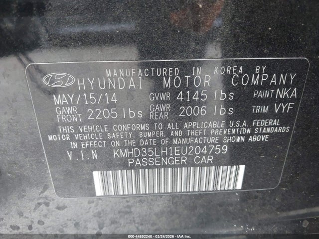 KMHD35LH1EU204759 Hyundai ELANTRA GT