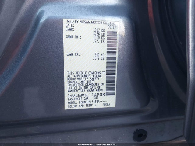 1N4AL3AP4JC114808 Nissan Altima 2.5 Sr
