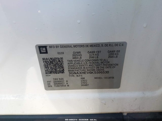 3GNAXHEV6KS596530 Chevrolet EQUINOX LS