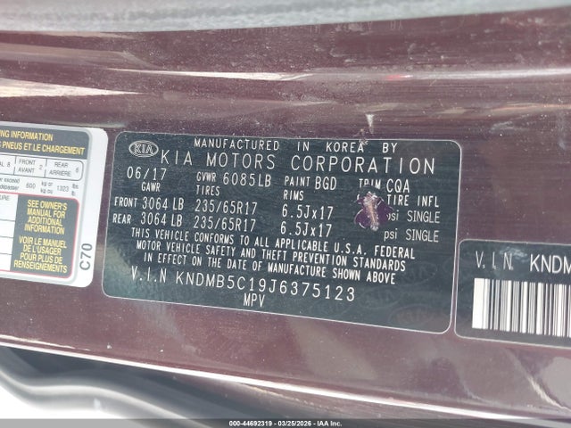 2018 KIA SEDONA KNDMB5C19J6375123 Photo 8