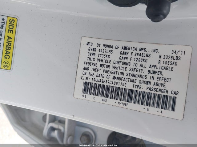 Продаж на аукціоні авто 2012 Acura Tl 3.7, vin: 19UUA9F57CA001703, номер лоту: 44692339