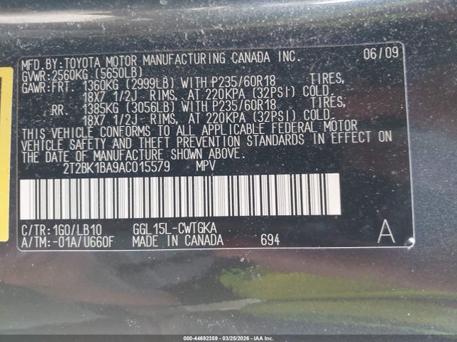 Продажа на аукционе авто 2010 Lexus Rx 350, vin: 2T2BK1BA9AC015579, номер лота: 44692359