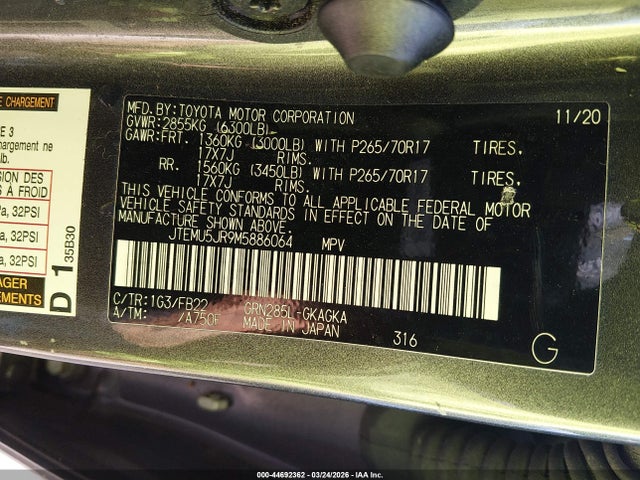 JTEMU5JR9M5886064 Toyota 4RUNNER SR5