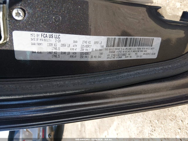 2020 Dodge Grand Caravan Sxt მანქანა იყიდება აუქციონზე, vin: 2C4RDGCG2LR189662, აუქციონის ნომერი: 44692403