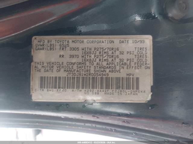 1994 TOYOTA LAND CRUISER JT3DJ81W2R0054949 Photo 8