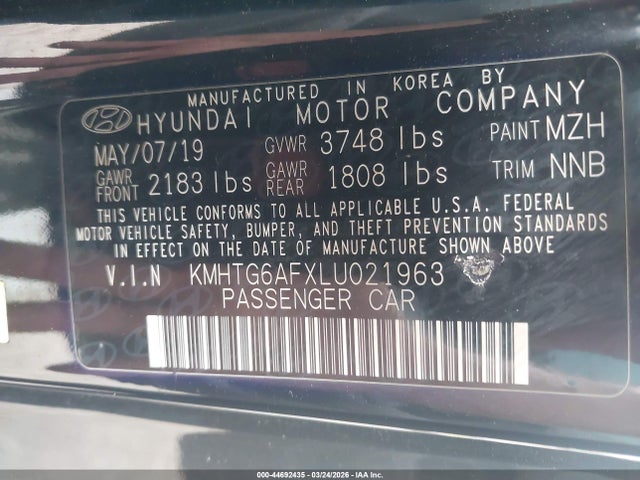 2020 HYUNDAI VELOSTER KMHTG6AFXLU021963 Photo 8