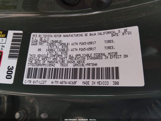 2021 TOYOTA TACOMA 3TMDZ5BNXMM118542 Photo 8