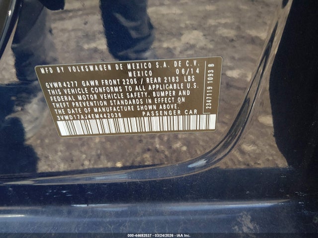 3VWD17AJ4EM442036 Volkswagen Jetta 1.8t Se