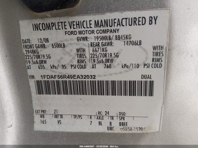 Продаж на аукціоні авто 2009 Ford F-550 Chassis Xl/xlt, vin: 1FDAF56R49EA32032, номер лоту: 44692557