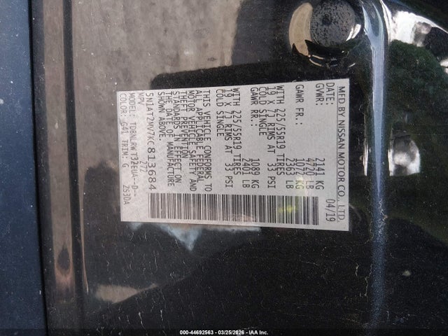 2019 NISSAN ROGUE 5N1AT2MV7KC813684 Photo 8