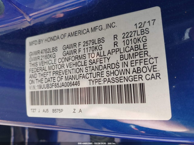 2018 ACURA TLX 19UUB3F65JA006446 Photo 8
