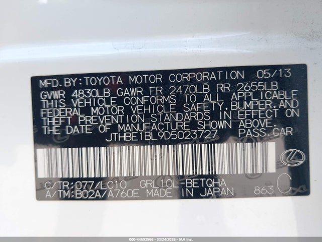 2013 LEXUS GS 350 JTHBE1BL9D5023727 Photo 8