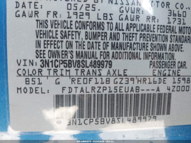 Nissan Kicks Play S 2025 3N1CP5BV8SL489979 Image 9
