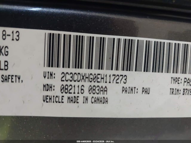 Aukcja sprzedaży 2014 Dodge Charger Sxt, vin: 2C3CDXHG0EH117273, numer aukcji: 44692608