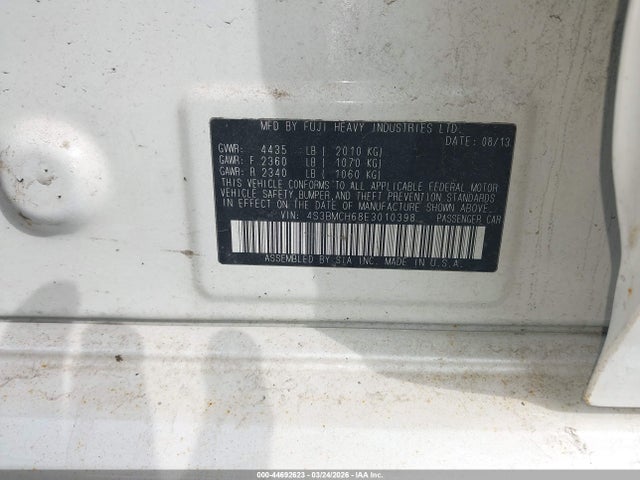 Aukcja sprzedaży 2014 Subaru Legacy 2.5 I Sport, vin: 4S3BMCH68E3010398, numer aukcji: 44692623