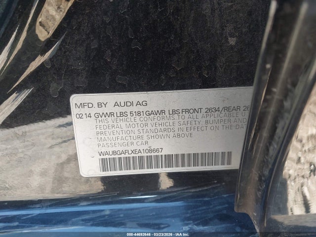 2014 AUDI S4 WAUBGAFLXEA108667 Photo 8