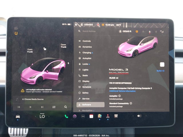 2023 Tesla Model 3 Performance Dual Motor All-wheel Drive მანქანა იყიდება აუქციონზე, vin: 5YJ3E1EC3PF669222, აუქციონის ნომერი: 44692732