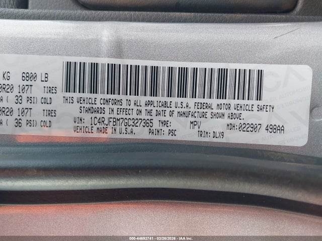 1C4RJFBM7GC327365 Jeep Grand Cherokee Limited