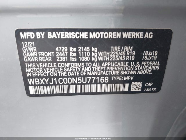 Продаж на аукціоні авто 2022 Bmw X2 Xdrive28i, vin: WBXYJ1C00N5U77168, номер лоту: 44692783