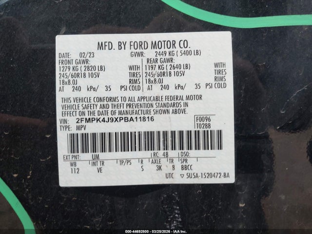 2023 FORD EDGE 2FMPK4J9XPBA11816 Photo 8