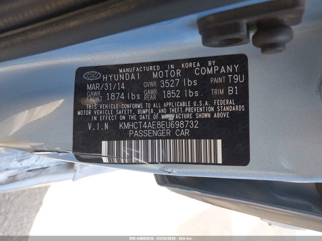 Aukcja sprzedaży 2014 Hyundai Accent Gls, vin: KMHCT4AE8EU698732, numer aukcji: 44692836