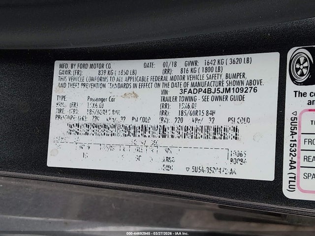 2018 FORD FIESTA 3FADP4BJ5JM109276 Photo 8