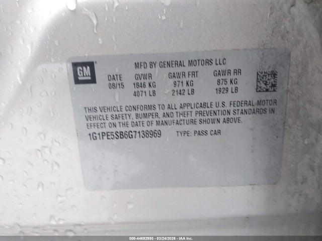 2016 CHEVROLET CRUZE LIMITED 1G1PE5SB6G7138969 Photo 8