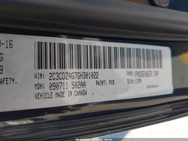 Dodge Challenger Sxt 2016 2C3CDZAG7GH301022 Image 9