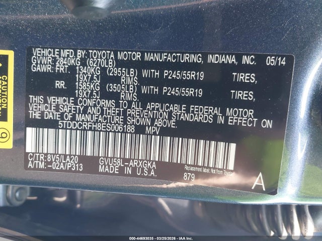 Продажа на аукционе авто 2014 Toyota Highlander Hybrid Limited Platinum V6, vin: 5TDDCRFH8ES006188, номер лота: 44693035