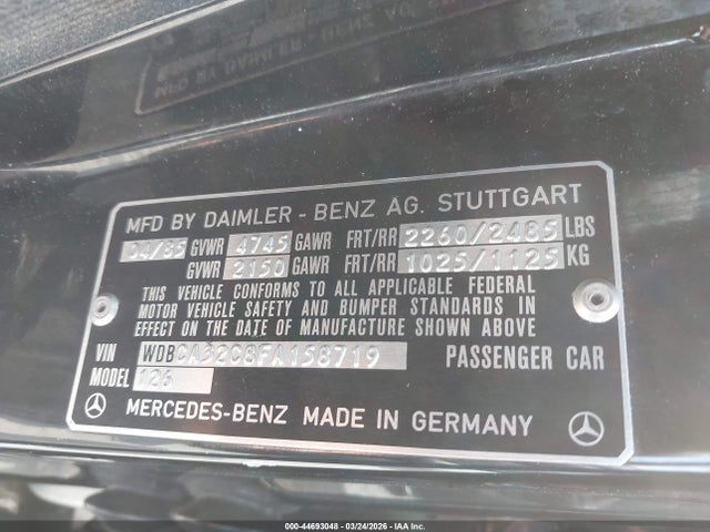 1985 MERCEDES-BENZ 380 WDBCA32C8FA158719 Photo 8