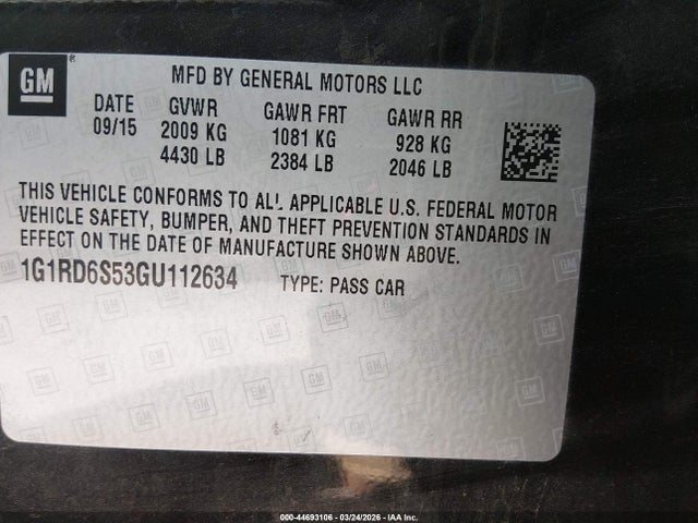 1G1RD6S53GU112634 Chevrolet Volt Premier