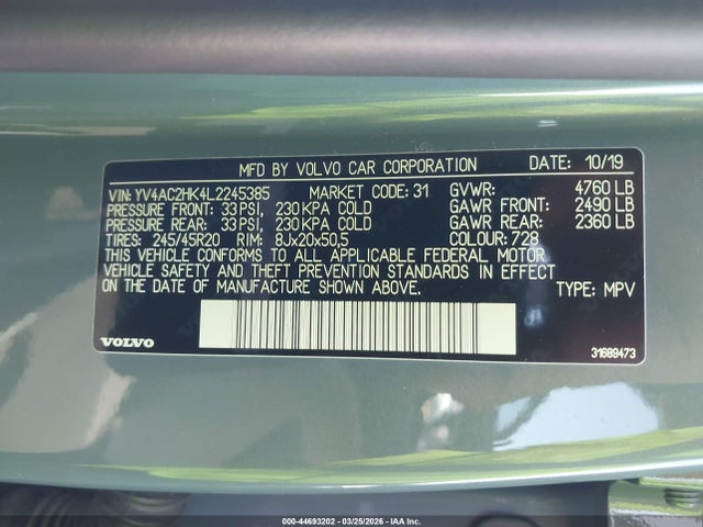 Volvo Xc40 T4 Momentum 2020 YV4AC2HK4L2245385 Image 9