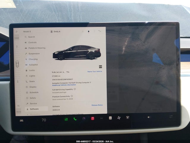 2021 TESLA MODEL S 5YJSA1E52MF436937 Photo 6