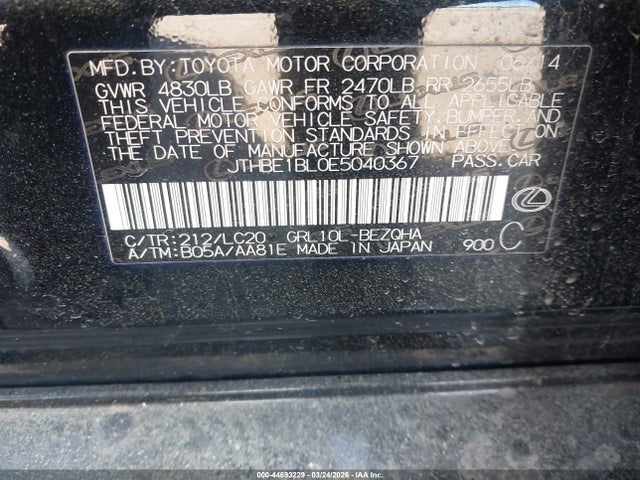 Продаж на аукціоні авто 2014 Lexus Gs 350, vin: JTHBE1BL0E5040367, номер лоту: 44693229