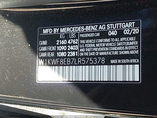 2020 MERCEDES-BENZ C 300 W1KWF8EB7LR575378 Photo 8