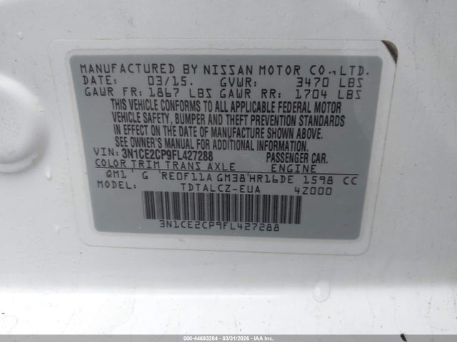 Nissan Versa Note S Plus 2015 3N1CE2CP9FL427288 Image 9