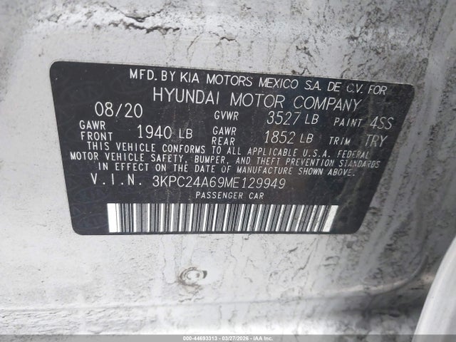 2021 HYUNDAI ACCENT 3KPC24A69ME129949 Photo 8