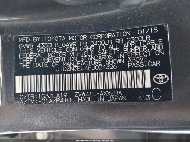 2015 TOYOTA PRIUS V JTDZN3EU4FJ024326 Photo 8