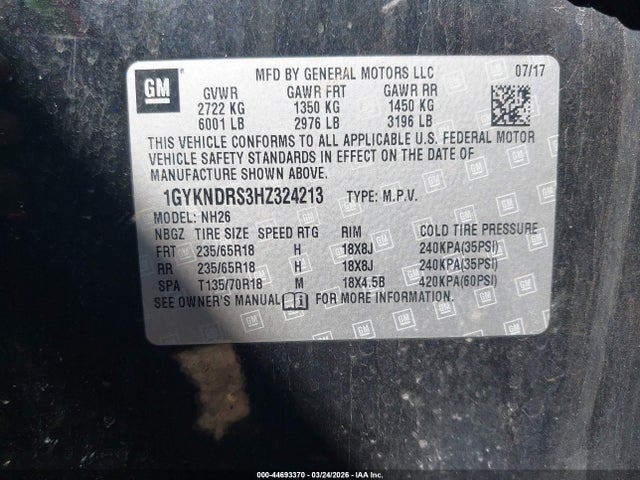 2017 CADILLAC XT5 1GYKNDRS3HZ324213 Photo 8