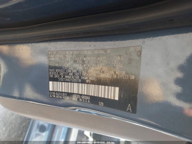 2007 TOYOTA SEQUOIA 5TDZT34A27S293118 Photo 8