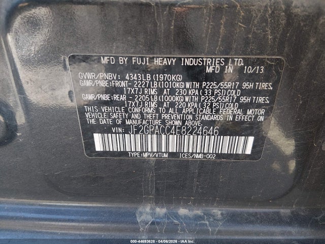 2014 SUBARU XV CROSSTREK JF2GPACC4E8224646 Photo 8