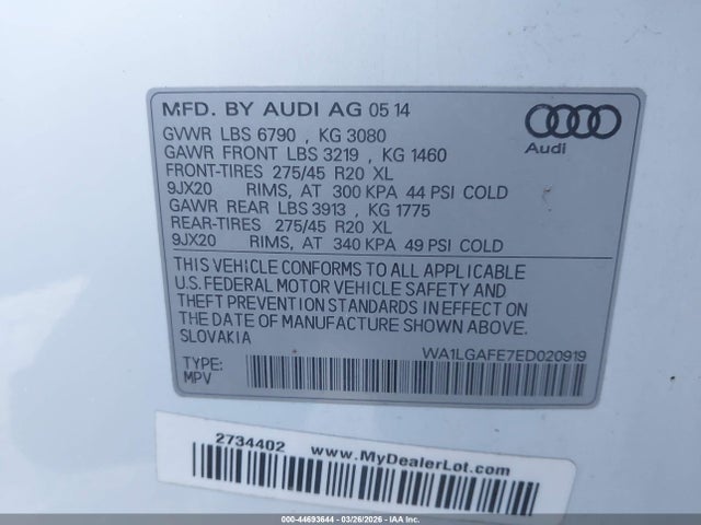2014 AUDI Q7 WA1LGAFE7ED020919 Photo 8
